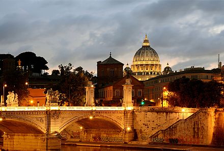 Ponte Vittorio Emanuele II at sunset