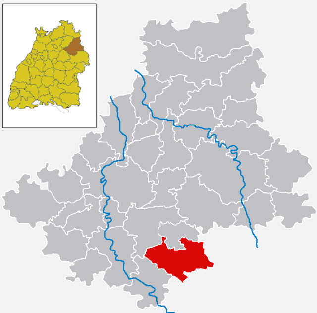 Poziția  Bühlerzell pe harta districtului Schwäbisch Hall