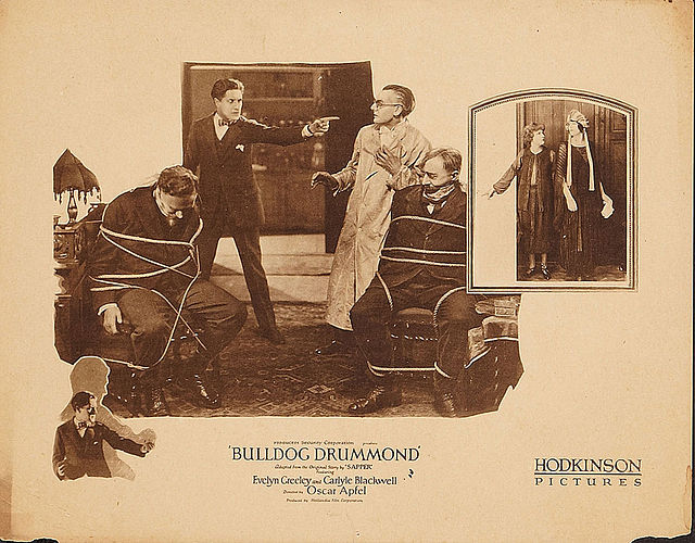 Lobby card for US screenings of the 1922 film, Bulldog Drummond