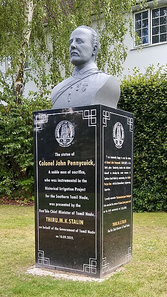 File:Bust of John Pennycuick, memorial garden, London Road Recreation Ground, Camberley, Surrey.jpg