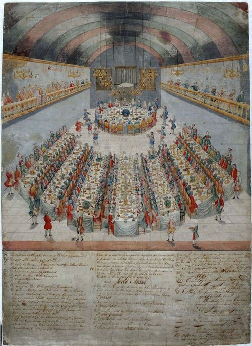 Festivity at which Paravicini is surrounded by local rulers, 1756