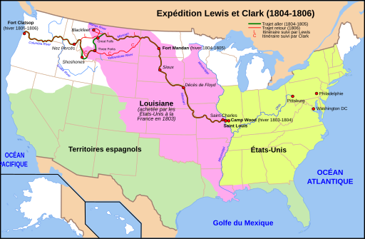 Carte Lewis-Clark Expedition-fr