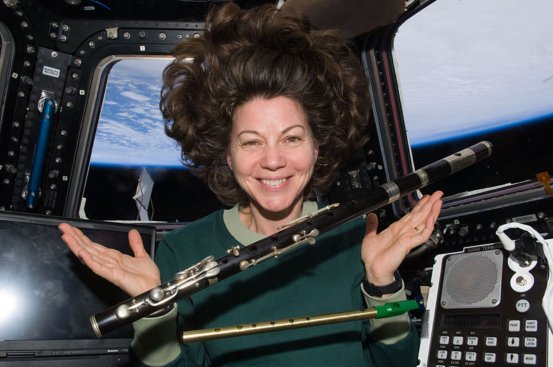 File:Catherine Coleman with flutes floating in space.jpg
