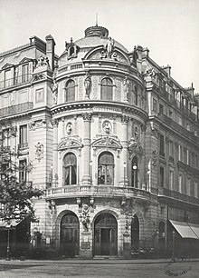 The Theatre du Vaudeville on the Boulevard des Capucines, ca. 1870, photo by Charles Marville Charles Marville, Theatre du Vaudeville, ca. 1853-70.jpg