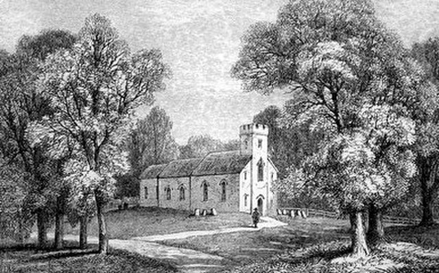 Church of St Nicholas in Steventon, as depicted in A Memoir of Jane Austen