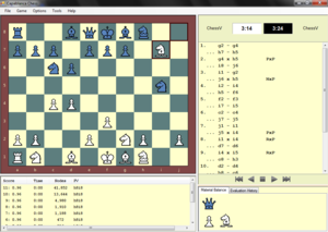 Два движка играют в шахматы Капабланки в ChessV 2.2 