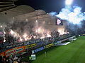 Choreographie im neuen Fanblock auf der Nordtribüne