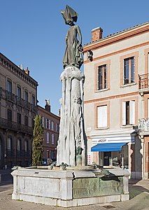 Aux jeux floraux ou La Poésie romane (1910), Toulouse, place de la Concorde.