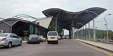 The Penang International Airport, currently Malaysia's third busiest airport, serves the city of George Town. Cmglee Penang airport 2012 terminal.jpg