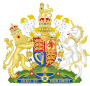 Coat of Arms of George VI dari Inggris (Urutan Seraphim).svg