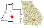 Coffee County Georgia Incorporated and Unincorporated areas Douglas Highlighted.svg