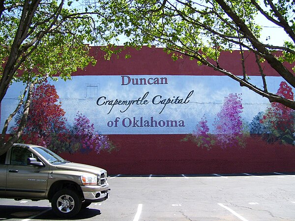 Crapemyrtle Capital of Oklahoma mural in downtown Duncan