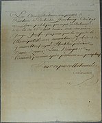 Suite de la délibération du directoire du district de Strasbourg du 18 octobre 1792 sommant George Graff de se soumettre à la décision d'éloignement d'Oberschaeffolsheim (en application de la loi du 26 août 1792 selon laquelle les prêtres réfractaires devaient « sortir du royaume sous le délai de quinze jours »).