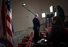 United States Secretary of Homeland Security Alejandro Mayorkas being interviewed by CNN in 2021 DHS Secretary Alejandro Mayorkas Interview with CNN (50914045218).jpg