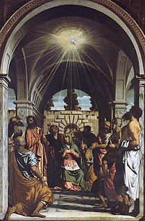 <i>Pentecost</i> (Moretto) C. 1544 painting by Moretto