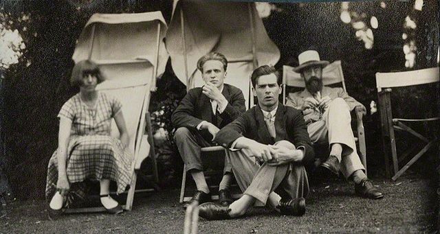 Dora Carrington; Stephen Tomlin; W. J. H. ('Sebastian') Sprott; Lytton Strachey, June 1926