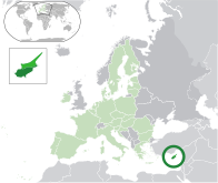 Карта, що показує місце розташування Кіпру