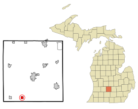 Eaton County Michigan Incorporated and Unincorporated areas Olivet Highlighted.svg