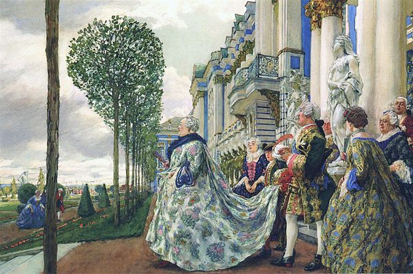 Empress Elizabeth of Russia in Tsarskoye Selo (Eugene Lanceray, gouache, 1905)