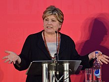 Speaking at a 2020 leadership election hustings Emily Thornberry, 2020 Labour Party leadership election hustings, Bristol 1.jpg