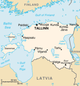 Mapa da Estônia.