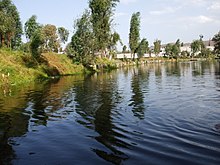 Edges of canals supported by planks