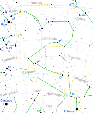 Tau<sup>4</sup> Eridani Binary star system in the constellation Eridanus