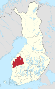 Pozicija Južne Ostrobotnije na karti Finske