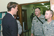 Bayh during a January 2006 trip to Iraq Evan Bayh Iraq 1.jpg