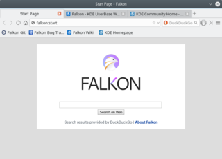 Falkon Web browser with built-in AdBlock