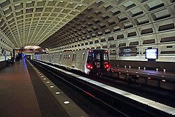 Washington Metro's Farragut West station in April 2018