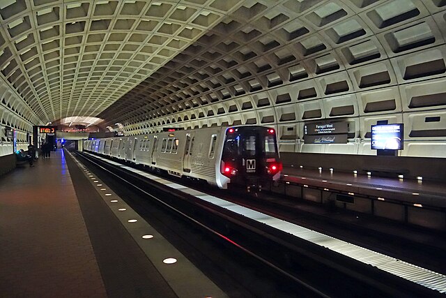 Washington Metro's Farragut West station in April 2018