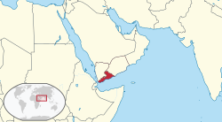 Lokasi Federasi Arab Selatan di Semenanjung Arab