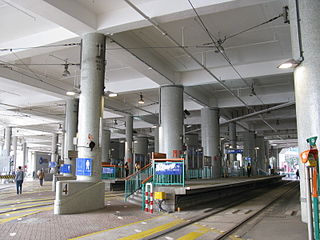 Tuen Mun Ferry Pier stop Light rail stop in Hong Kong