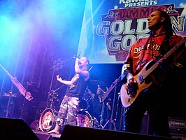 Five Finger Death Punch performing at 2010's Metal Hammer Golden Gods Awards.