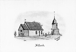 Kyrkan på teckning från 1897.