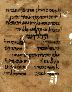 Fragment of the Cairo Genizah - The Passover Haggadah, page 3 of 4.png