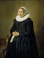 Portrait of Feyntje van Steenkiste. 1635. oil on canvas medium QS:P186,Q296955;P186,Q12321255,P518,Q861259 . 123 × 93 cm (48.4 × 36.6 in). Amsterdam, Rijksmuseum Amsterdam.