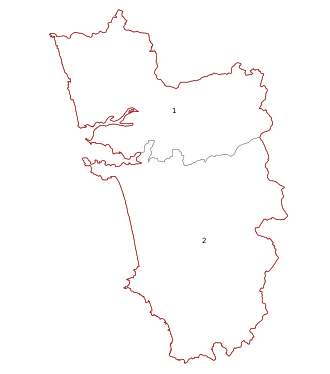 Lok Sabha constituencies of Goa Goa Wahlkreise Lok Sabha.svg
