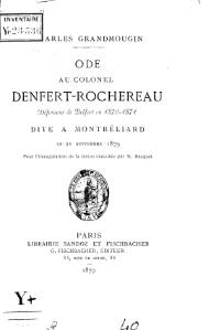 Charles Grandmougin, Ode au colonel Denfert-Rochereau, 1879    