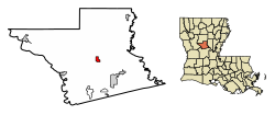 Location of Dry Prong in Grant Parish, Louisiana.