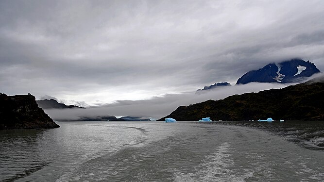 Grey Lake at Torres del Paine National Park, Chile.