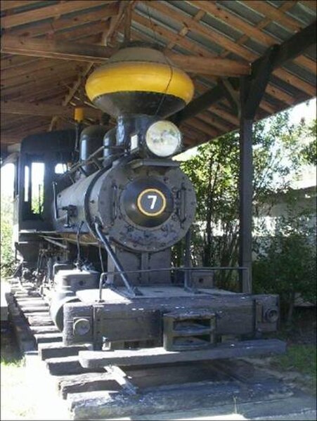 Argent Lumber Company locomotive on display