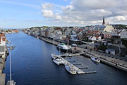 View of Smedasundet and parts of central Haugesund