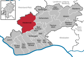 Poziția comunei Heidenrod pe harta districtului Rheingau-Taunus-Kreis