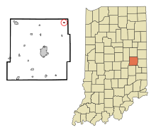 Henry County Indiana Zonele încorporate și necorporate Blountsville Highlighted.svg