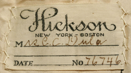 Hickson Inc. Evening dress label c.1913