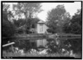 Historic American Buildings Survey, Stanley P. Mixon, Photographer September 11, 1940 EXTERIOR VIEW OF MILL ACROSS MILL POND. - Old Cotton Mill, Cocalico, Lancaster County, PA HABS PA,36-COCAL,3-1.tif