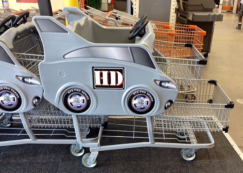 File:Home Depot Race Car Shopping Carts, 9 2014, by Mike Mozart of TheToyChannel and JeepersMedia on YouTube (15122270091).jpg