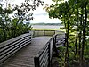 View from the Sandy Beach trail lookout on the south shore of Lake of Two Mountains in Hudson